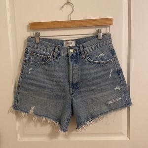 Agolde distressed denim shorts